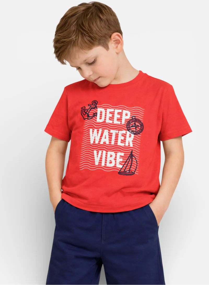 Victor And Jane  Boys Deep Water Vibe T-Shirt & Navy Shorts Set for Men | Best Price UAE